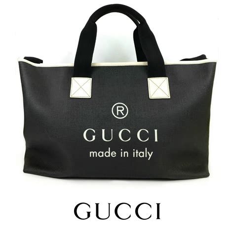 gucci shopper black canvas|gucci blue tote bag.